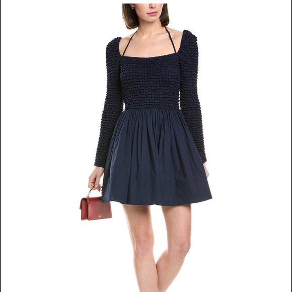 STAUD Navy Long Sleeve Dress - Picture 1 of 2